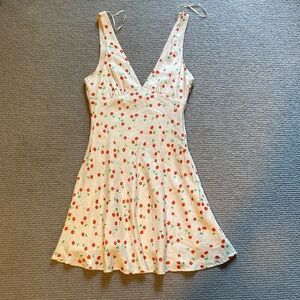 Zara NWT cherry print satin dress